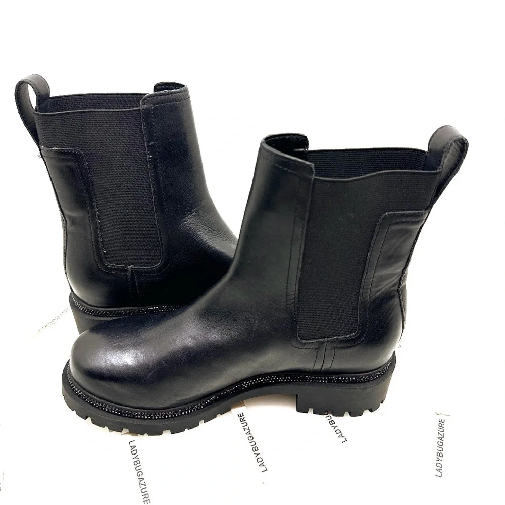 NWOB DKNY Women’s Rick Slip On Bootie Black Leather Size 7.5 - Picture 8 of 17